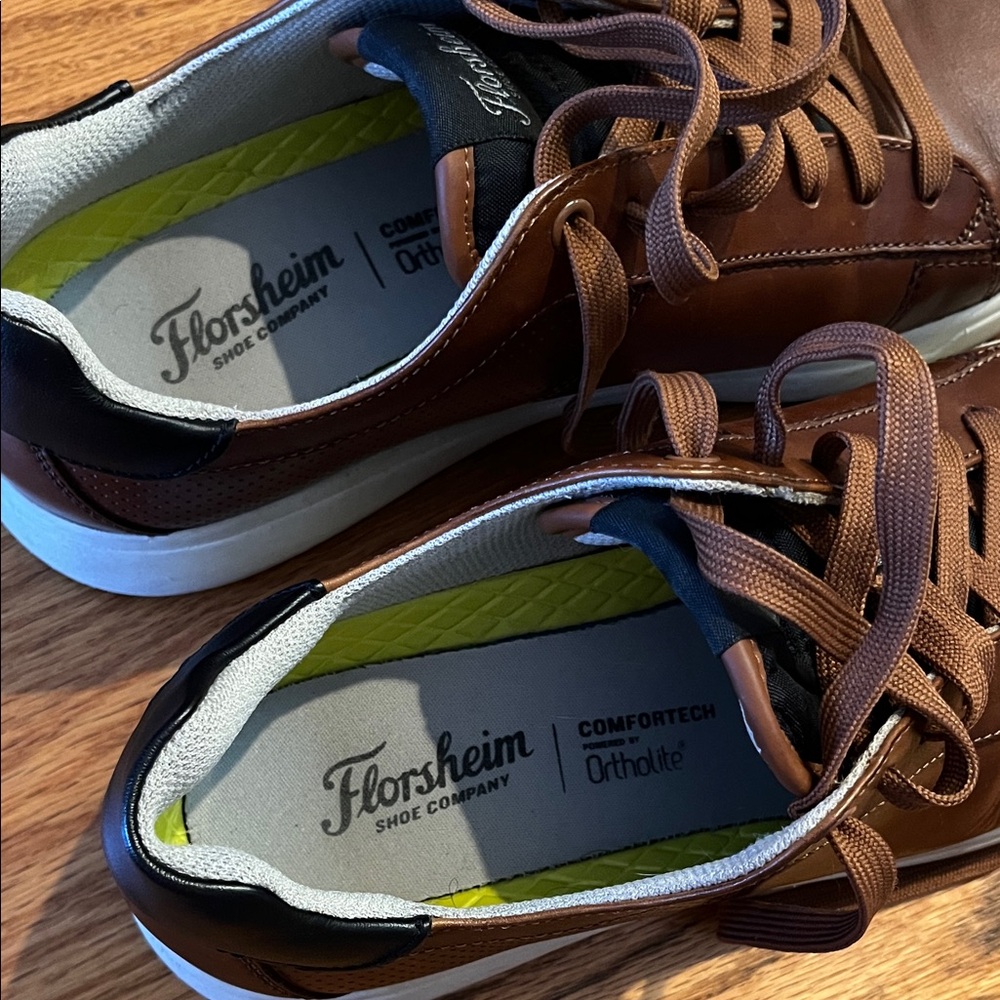 Florsheim Brown Leather Men's Sneakers - Picture 2 of 3